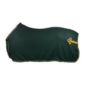 Horka Fleecedeken met borstflap en ornament Groen/goud