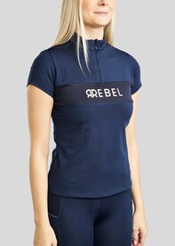 Montar REBEL Shortsleeve traingsshirt Navy met rosegold print