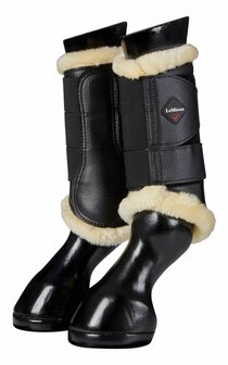 LeMieux Fleece lined Brushing boots Black-Natural