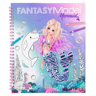 Fantasy Model kleurboek met pailletten