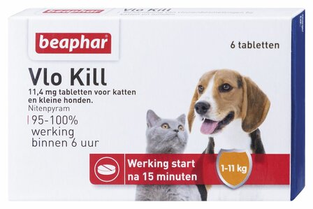 Beaphar Vlo Kill kat en hond tot 11kg 6st