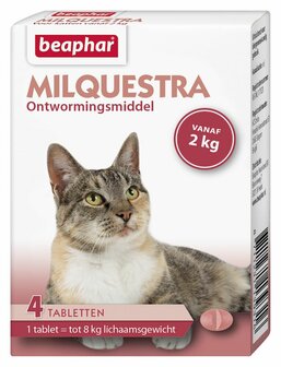 Beaphar Milquestra ontwormingsmiddel kat 2 tabletten