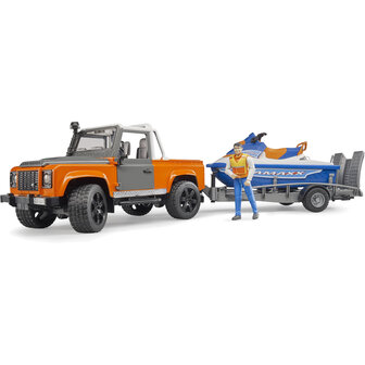 Bruder 02599 – Landrover Defender Pick up met Jet-ski
