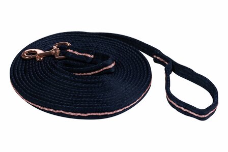 Longeerlijn HKM blauw-rosegold