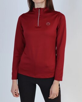 Montar Everly longsleeve polo crystal logo Ruby Red
