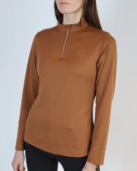 Montar Everly longsleeve polo crystal logo Toffee