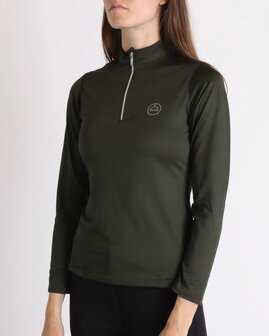 Montar Everly longsleeve polo crystal logo Olive