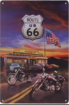 Bord / Sign Route 66 30x40cm