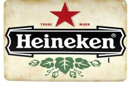 Metalen bord/sign Heineken 20x30cm