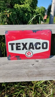 Metalen bord/sign Texaco 20x30cm