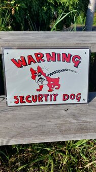 Metalen bord/sign Warning Security Dog 20x30cm