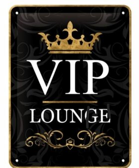 Metalen bord/sign VIP Lounge 20x30cm