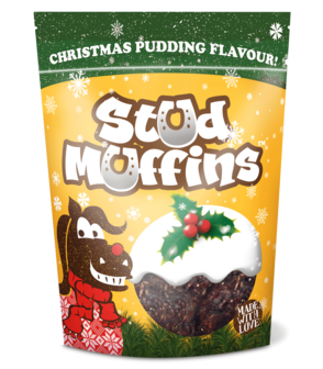Paardensnoepjes Stud Muffins Smaak Kerstpudding, 15 ST.