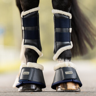 Kavalkade springschoenen met bont Blauw