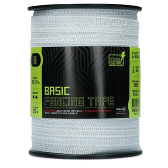 ZoneGuard 20 mm Basic afrasteringslint wit 200 m (9 draden) 
