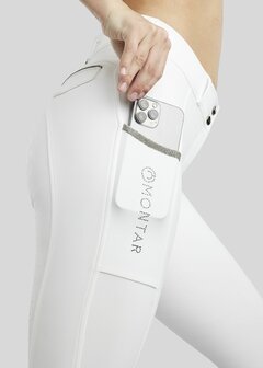 Montar witte rijbroek MoGloria caviar tape Full grip