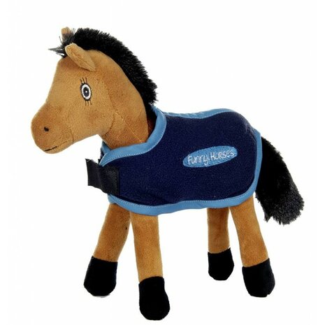 Knuffelpaardje Funny Horses 20cm met deken