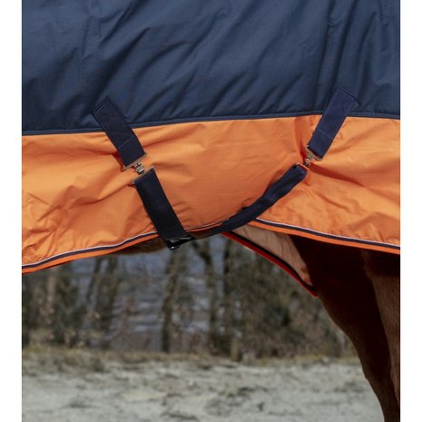 Outdoordeken 150 grams Equitheme Tyrex Navy-Orange