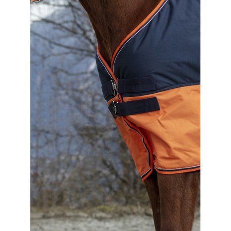 Outdoordeken 150 grams Equitheme Tyrex Navy-Orange