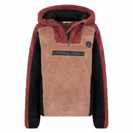 Fleece sweater Funky furry dark Rosy