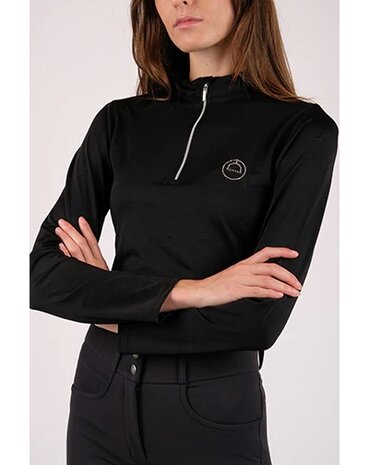 Montar Everly longsleeve polo crystal logo Black