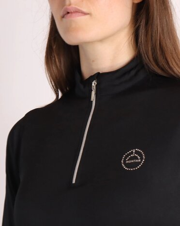 Montar Everly longsleeve polo crystal logo Black