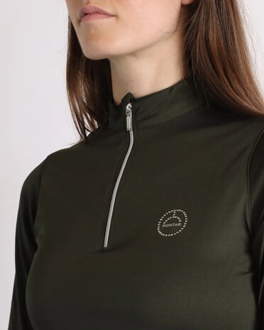 Montar Everly longsleeve polo crystal logo Olive