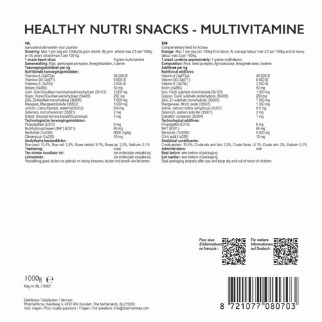 Pharmahorse Nutri Snacks Multivitamine 1kg