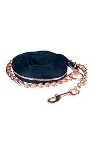 Halstertouw met ketting-Soft- Blauw/Rose