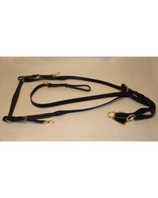 HB Borsttuig met martingaal zwart gold plated 