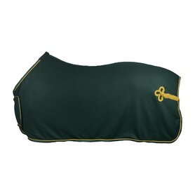 Horka Fleecedeken met borstflap en ornament Groen/goud