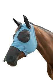 HKM Vliegenmasker Elastic met neusflap Rookblauw